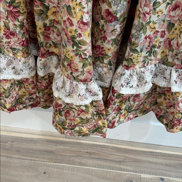 Vintage Handmade Floral Prairie Maxi Skirt with Ruffle Trim - Picture 2 of 5